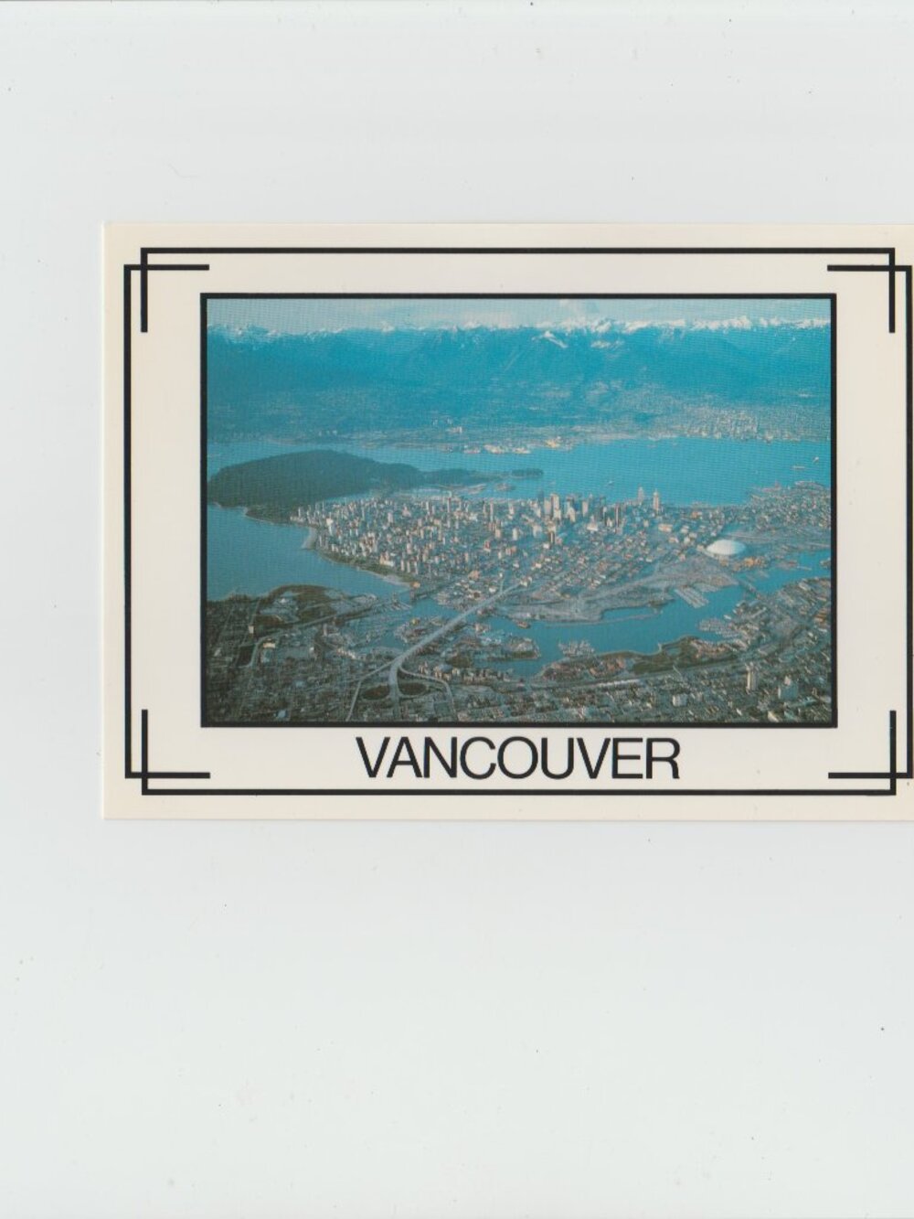 Areial View Of Vancouver Looking Over Beauty Mountains And Ocean Postcard